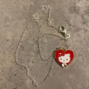 Hello Kitty Red Heart Charm Necklace